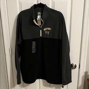 Wake Forest Black and Gold Quarter-Zip Pullover NWT XL